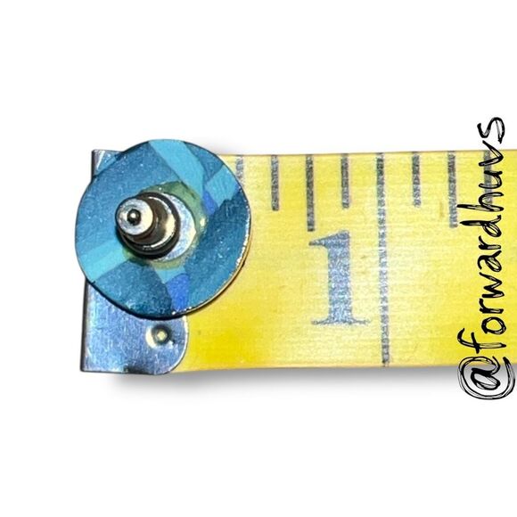 Bundle Sale 3 for $15 | Geometric Blue Earrings – Gold Tone Frame - Picture 4 of 6